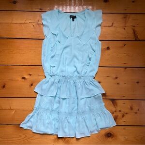 Banana Republic Women's Ruffled Mini Dress Size XS Light Blue Style 1761…